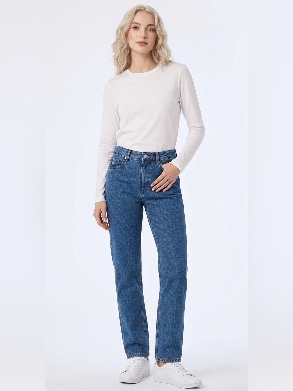 Lacoste | Blue Button Fly Midrise Skinny Straight Leg Jeans Size 32
